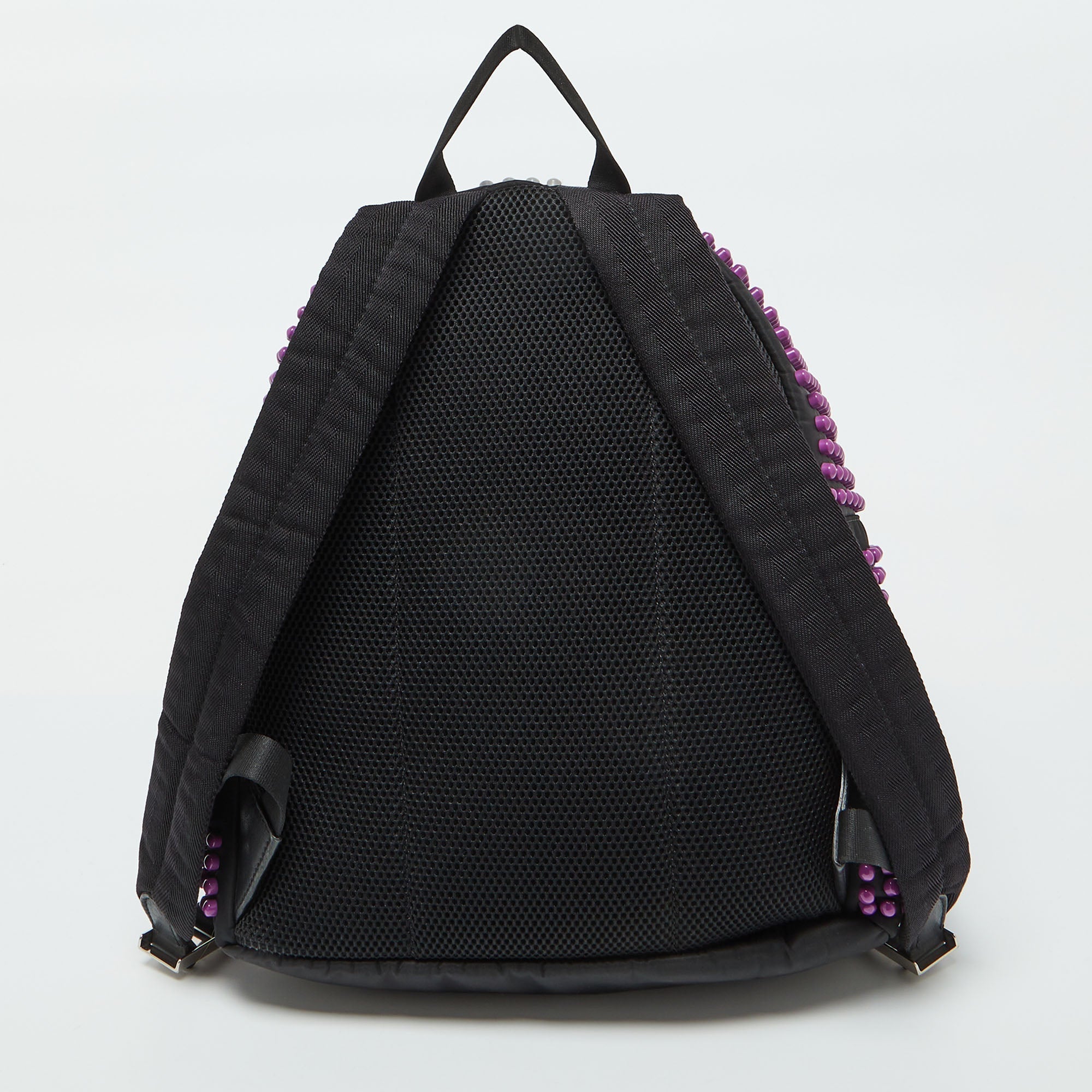 Fendi Black/purple Nylon Karl Beaded Backpack