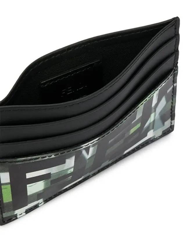 Fendi FF Camouflage Card Wallet Black