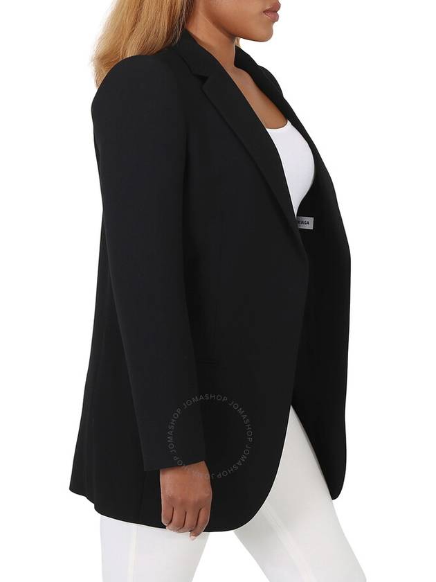 Balenciaga suspense shoulder wool blazer jacket black