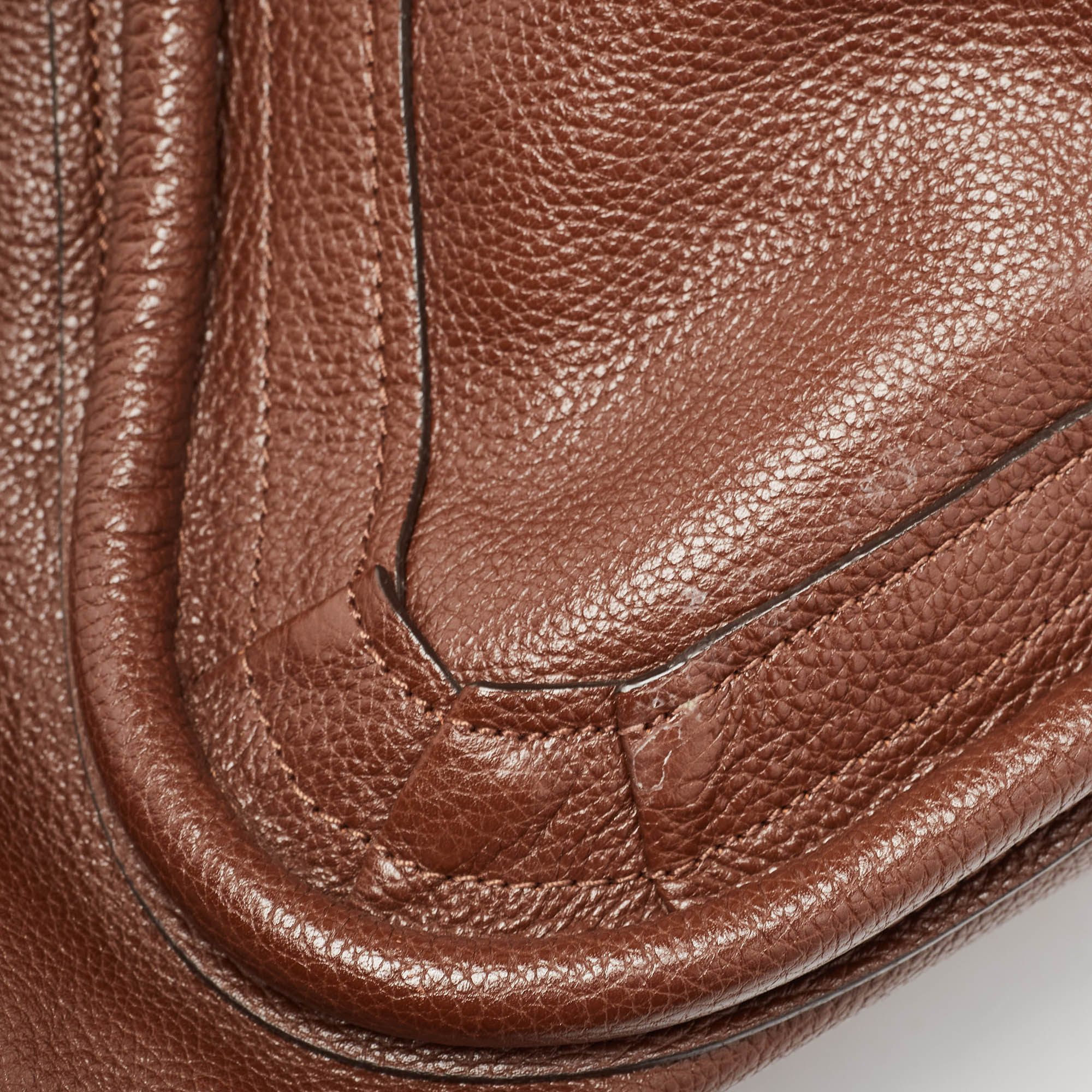 Chloe Dark Leather Large Paraty Shoulder Bag