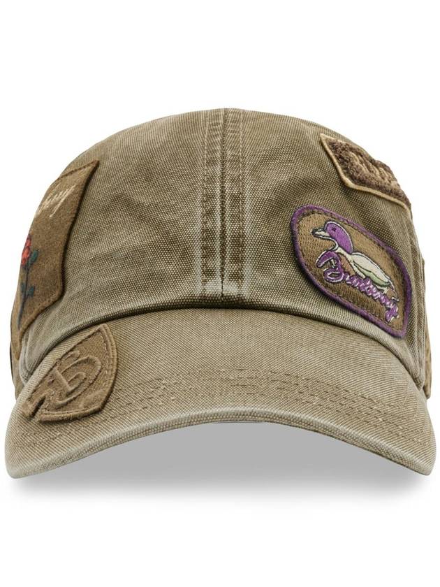 Burberry Badge Cotton Ball Cap Khaki