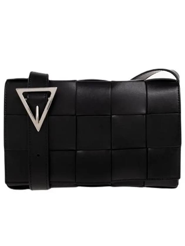 Bottega Veneta Urban Leather Crossbody Cassette Black Silver