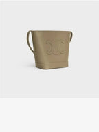 CELINE Cuir Triomphe Calfskin Small Bucket Bag Brown Sepia