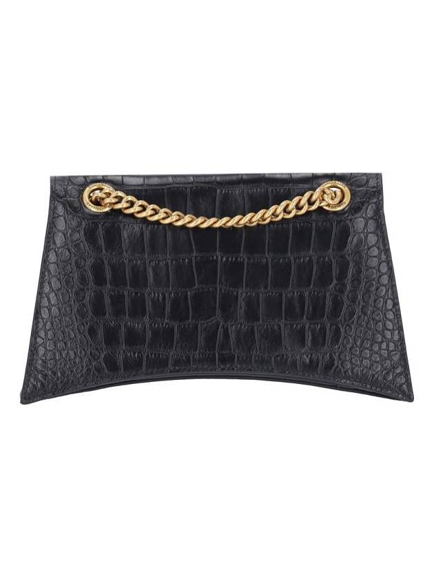 Balenciaga Crush Small Leather Shoulder Bag Black