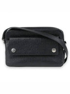 CELINE Triomphe Embossed Mini Calfskin Camera Cross Bag Black