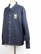 x Kim Jones Kerouac Logo Over Denim Shirt Jacket 56 Dior