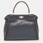 Fendi  Leather Medium Peekaboo Top Handle Bag