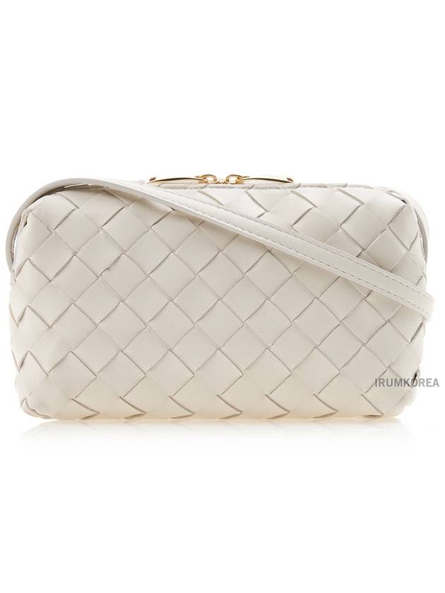 Bottega Veneta Intrecciato Leather Cross Bag White