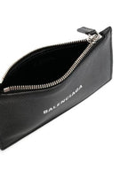 Balenciaga Logo Print Cash Card Wallet Black
