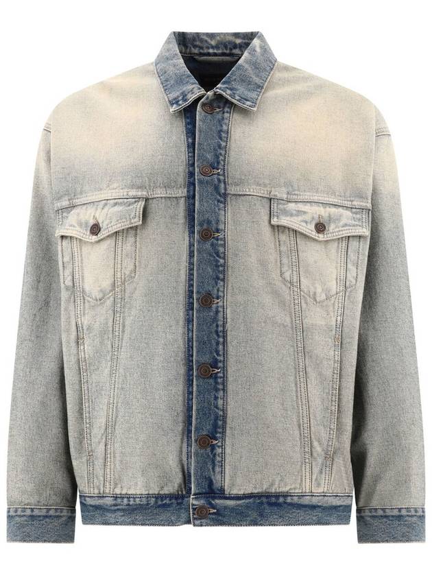 Balenciaga Oversized Washed Denim Jacket Blue