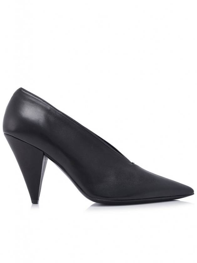 CELINE WoMen's V Neck Soft Pumps Heel Black