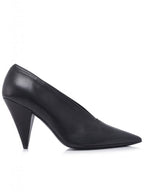 CELINE WoMen's V Neck Soft Pumps Heel Black