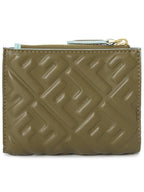 Fendi Slim Baguette Leather Half Wallet Green