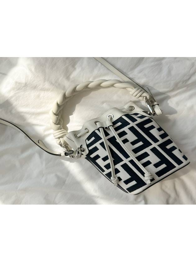 Fendi Montresor FF Mini Multi Bucket Bag White Black