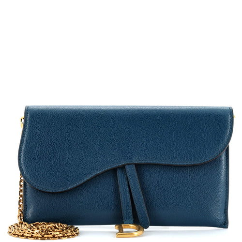 Dior Saddle Chain Wallet Leather