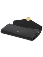 Fendi FF Diamond Continental Chain Long Wallet Black