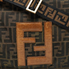 Fendi Zucca Canvas And Leather Flap Messenger Bag