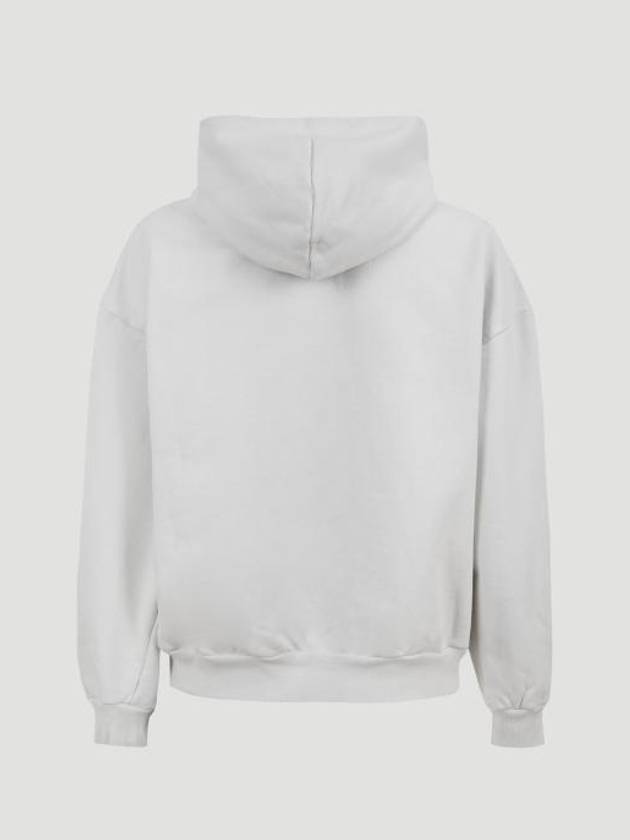 Balenciaga Embroidered Logo Hoodie Zip-Up Grey