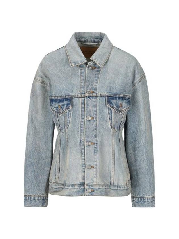 Balenciaga Hourglass Denim Jacket Light Blue