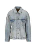 Balenciaga Hourglass Denim Jacket Light Blue