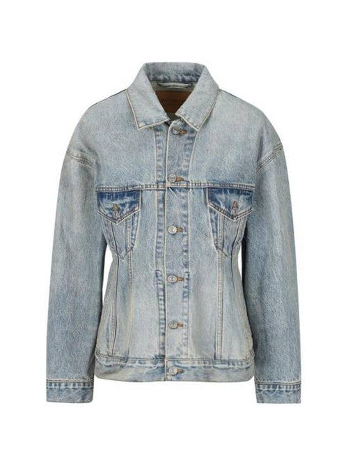 Balenciaga Hourglass Denim Jacket Light Blue