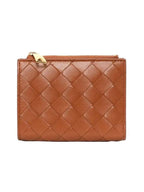 Bottega Veneta Intrecciato Small Leather Half Wallet Wood