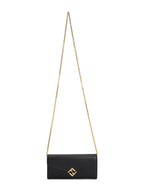 Fendi FF Diamond Continental Chain Long Wallet Black