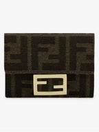 Fendi Baguette Micro Tri-fold Half Wallet Brown