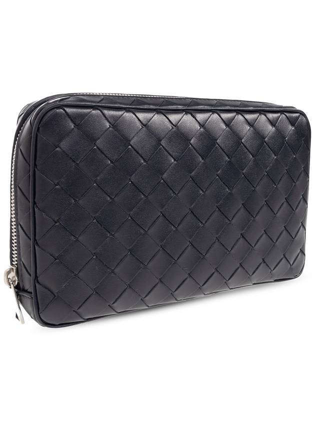 Bottega Veneta Bottega Veneta Leather Handbag, Men's, Navy Blue