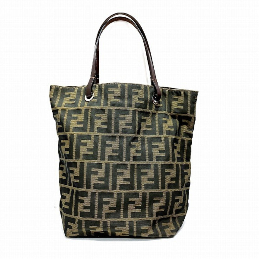 Fendi  Canvas Leather Handbag Tote Bag ()