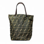 Fendi  Canvas Leather Handbag Tote Bag ()