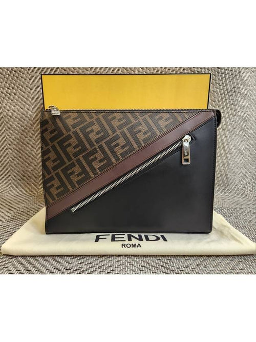 Fendi FF logo clutch bag