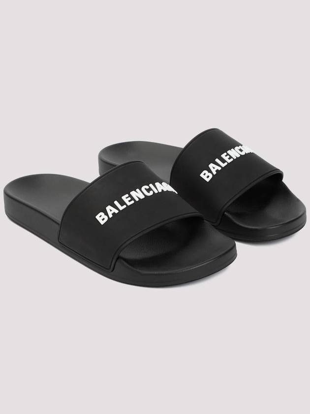 Balenciaga Men's Logo Full Slippers Black