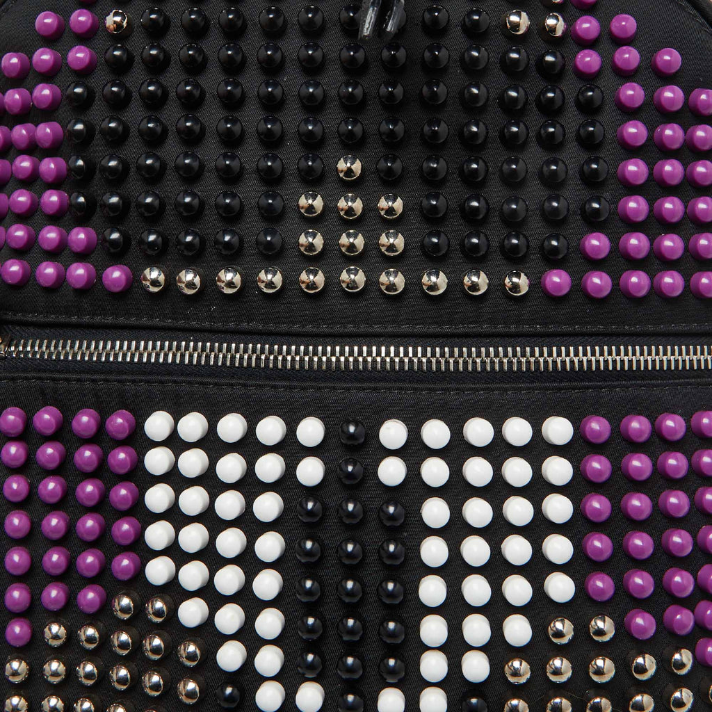 Fendi Black/purple Nylon Karl Beaded Backpack