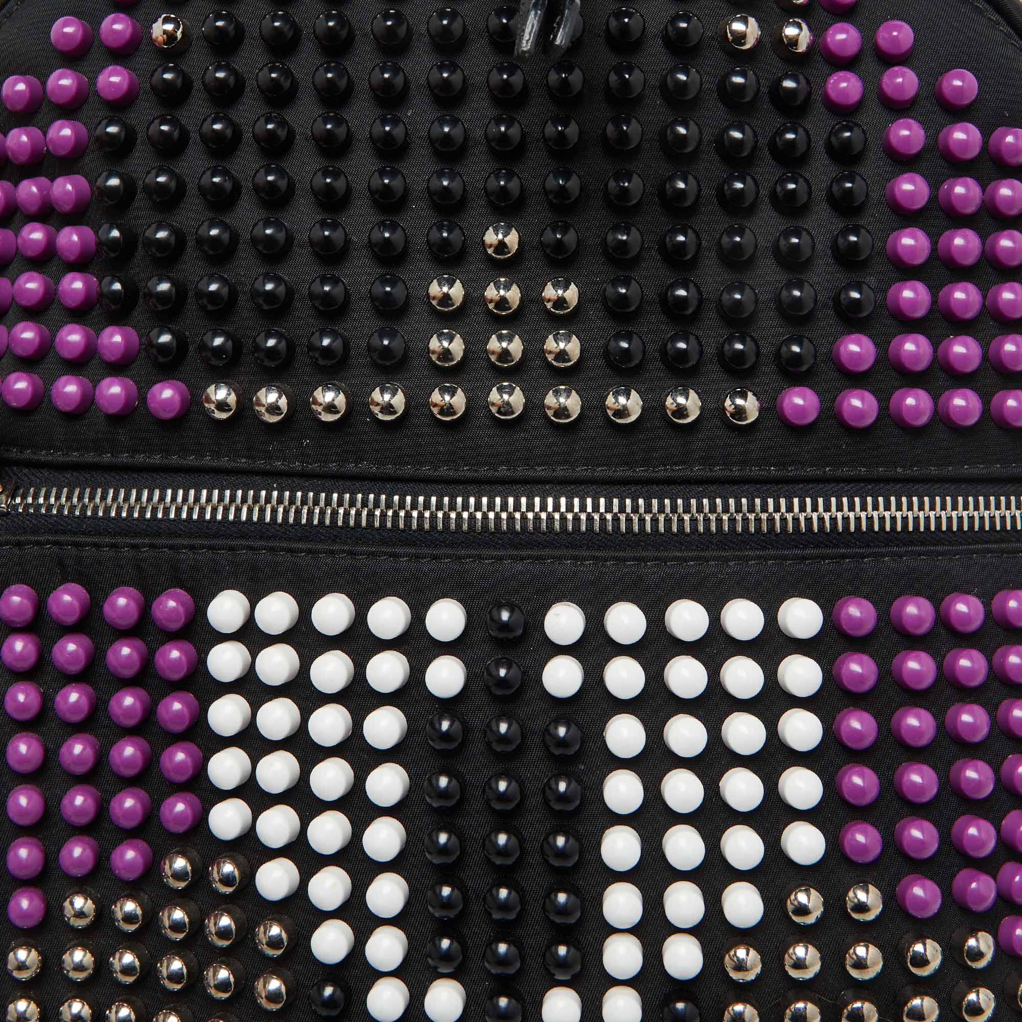 Fendi Black/purple Nylon Karl Beaded Backpack
