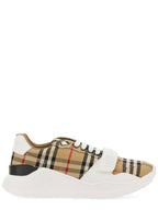 Burberry Vintage Check Suede Leather Sneakers Archive Beige