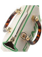 Fendi By The Way Small Canvas Tote Bag Green White