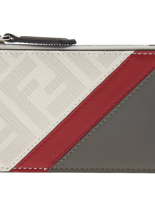 Fendi FF Motif Fabric Clip Purse Card Wallet