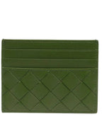 Bottega Veneta Intrecciato Leather Card Wallet Green