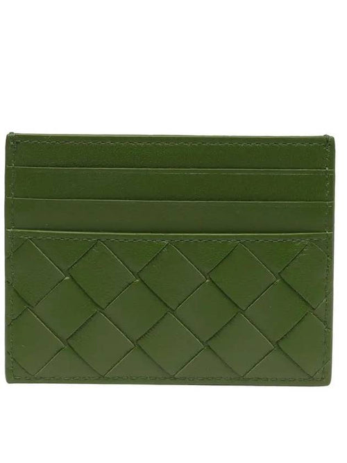 Bottega Veneta Intrecciato Leather Card Wallet Green