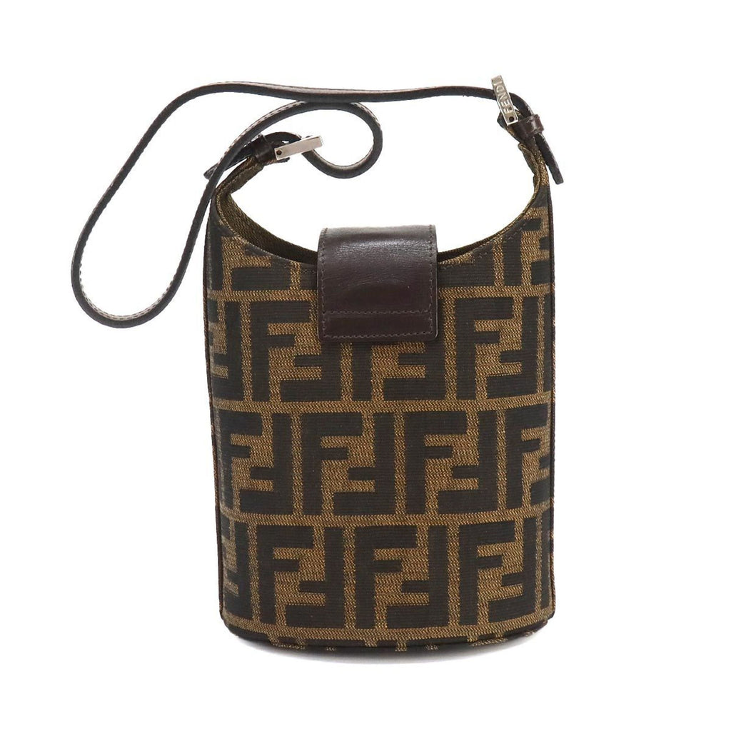 Fendi Zucca   Zucca Canvas Leather Shoulder Bag ()