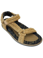 Fendi FF Jacquard Fabric Sandals Brown