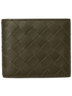 Bottega Veneta Intrecciato Bifold Half Wallet Khaki