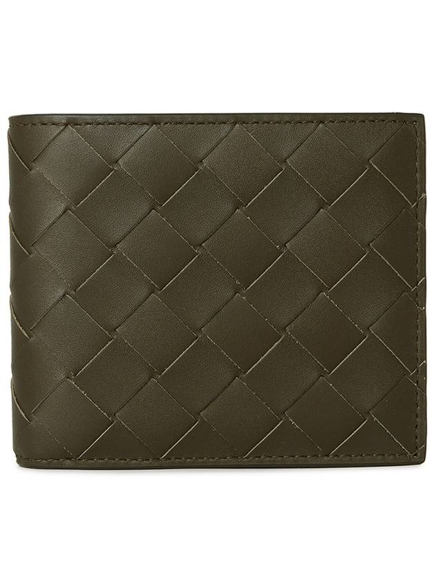 Bottega Veneta Intrecciato Bifold Half Wallet Khaki