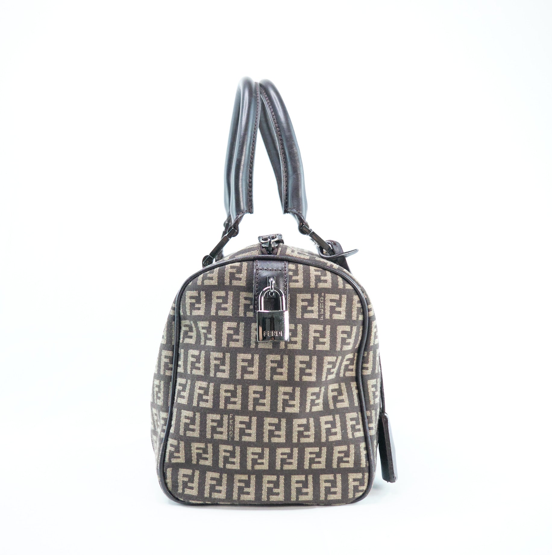 Fendi Zucchino Canvas Boston Bag - '10s