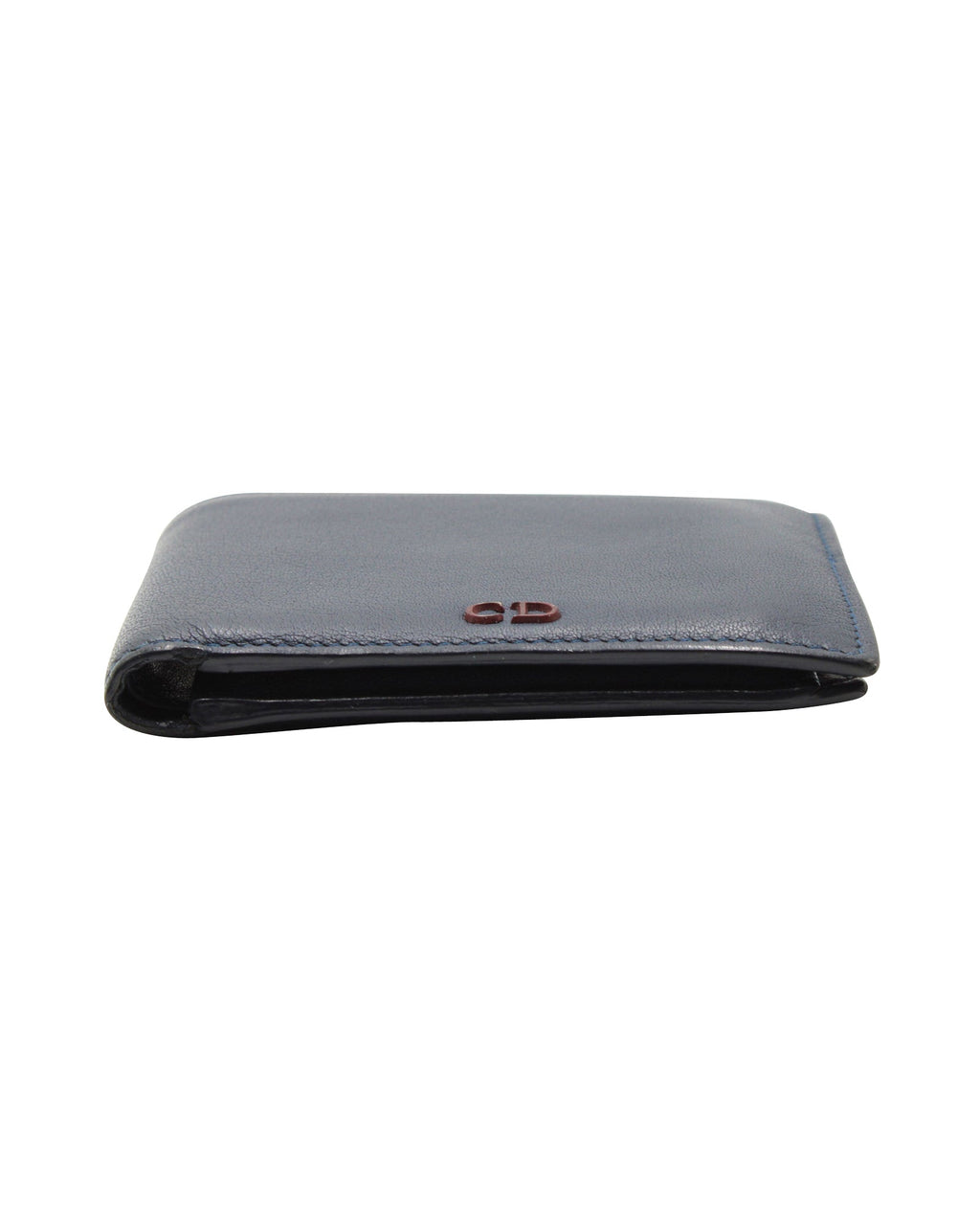 Dior Homme  Bi-Fold Wallet in Navy Blue Grained Calfskin Leather