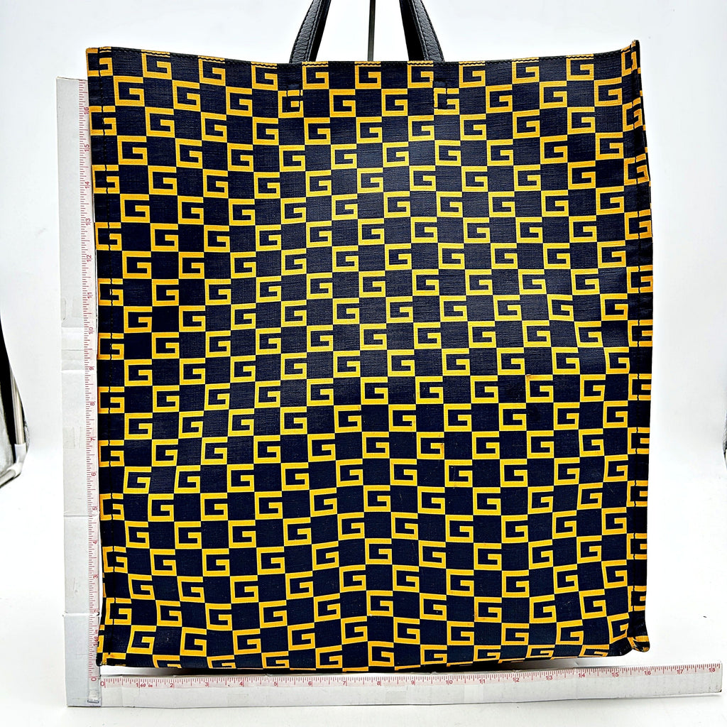 Gucci Blue/Yellow GG Supreme Coated Canvas Square G Tote LA19850