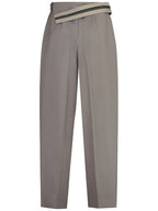 Fendi Mohair Wool Carrot Fit Straight Pants Grey