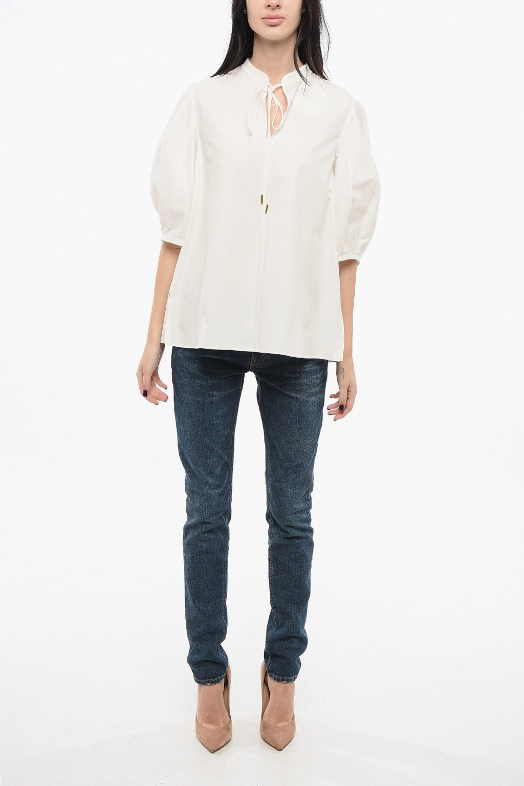 Chloe 3/4 Sleeved Shirt with Self-tie Detailing