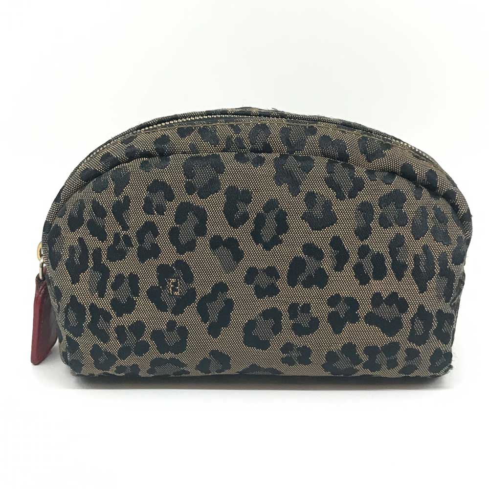 Fendi Canvas Leather Pouch Makeup Bag